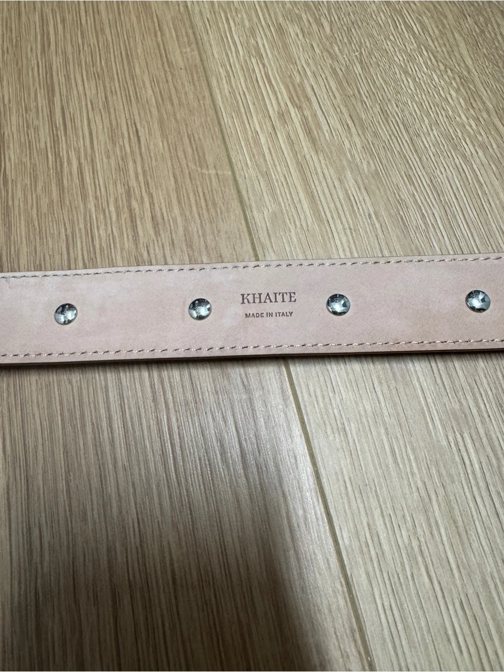 Khaite Benny Belt Tan Leather Studded